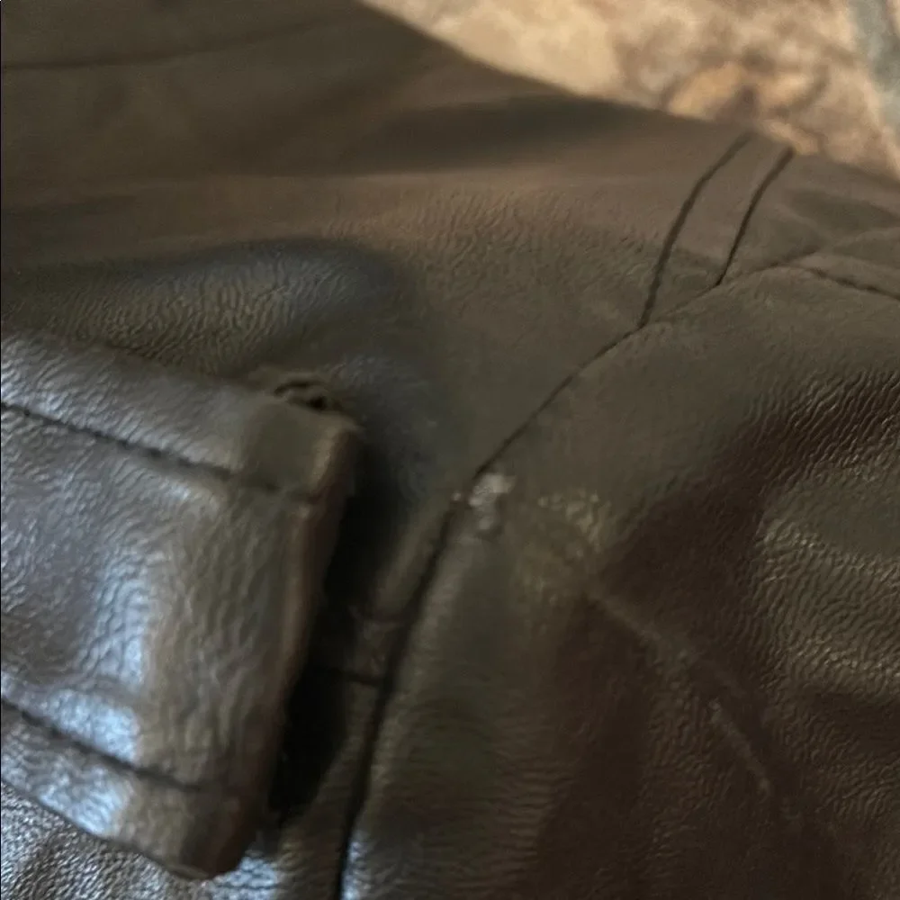 Steve madden faux leather motorcycle Fringe jacket